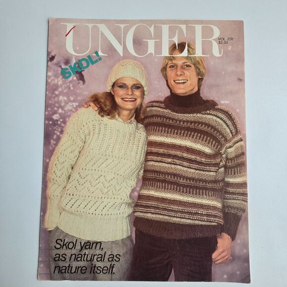 Vintage Unger Skol Yarn Knitting Pattern Book Vol 231 Sweaters & Accessories - Picture 10 of 16
